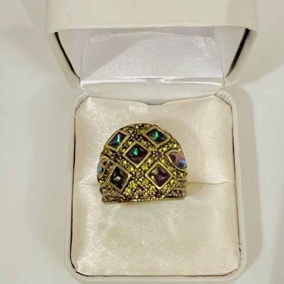 Heidi Daus statement cocktail ring multi color gems size 7 - Picture 3 of 4